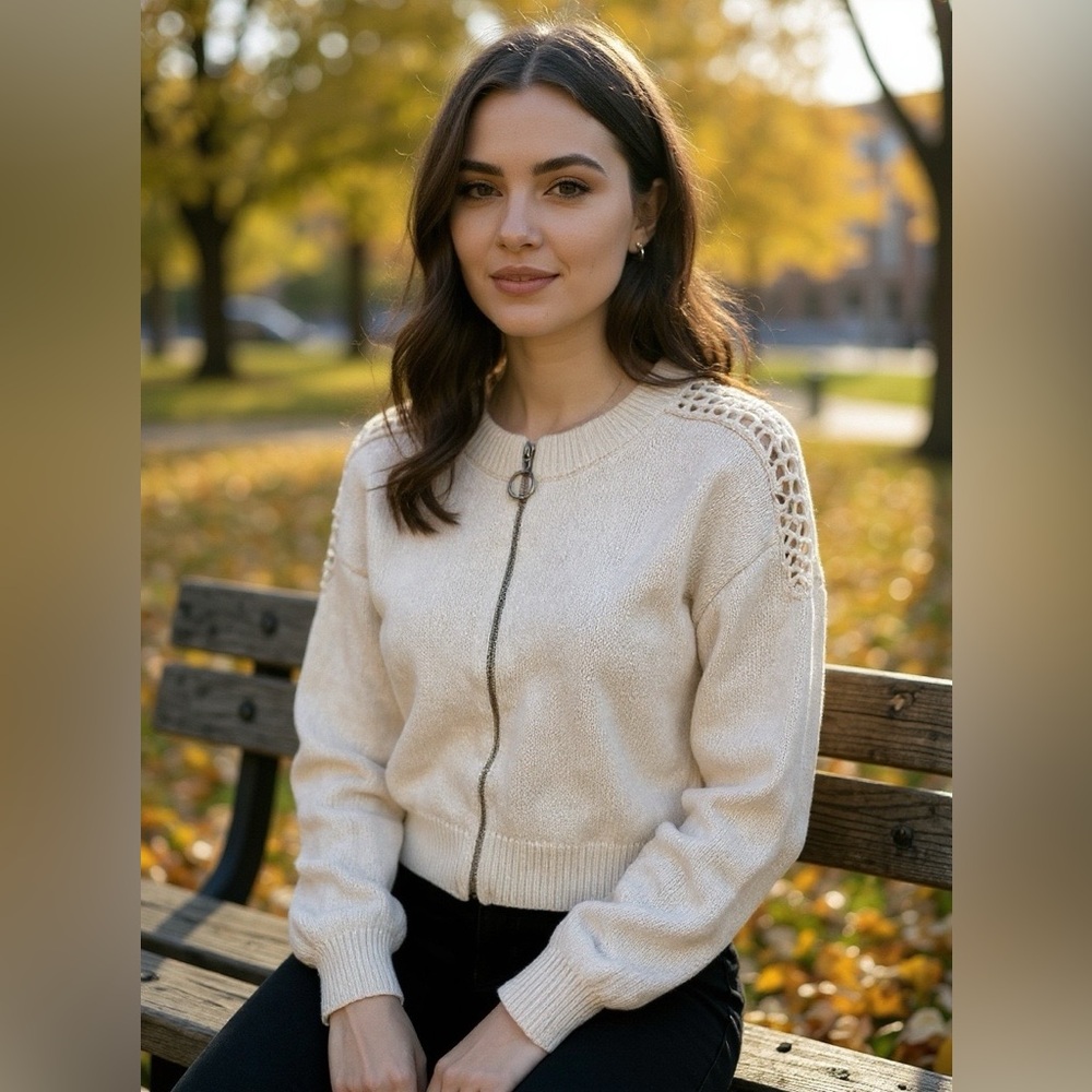 🌟Zara Cream Women's Cardigan - Picture 3 of 10